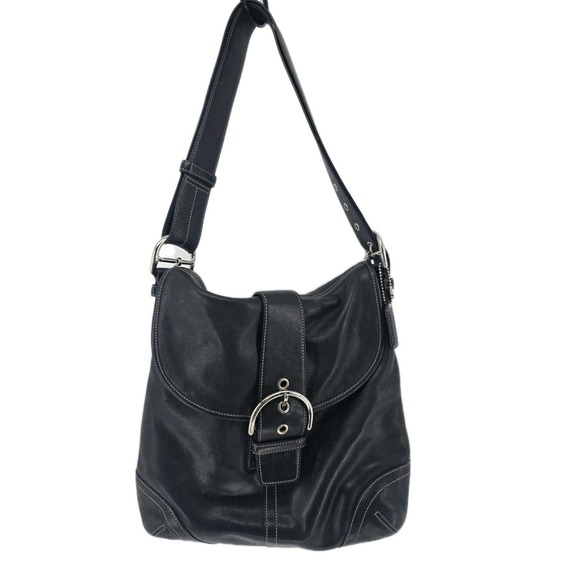 Vintage Coach G3s-9481 Black Leather Hobo Bag Bucket Shoulder Purse * - Picture 1 of 7